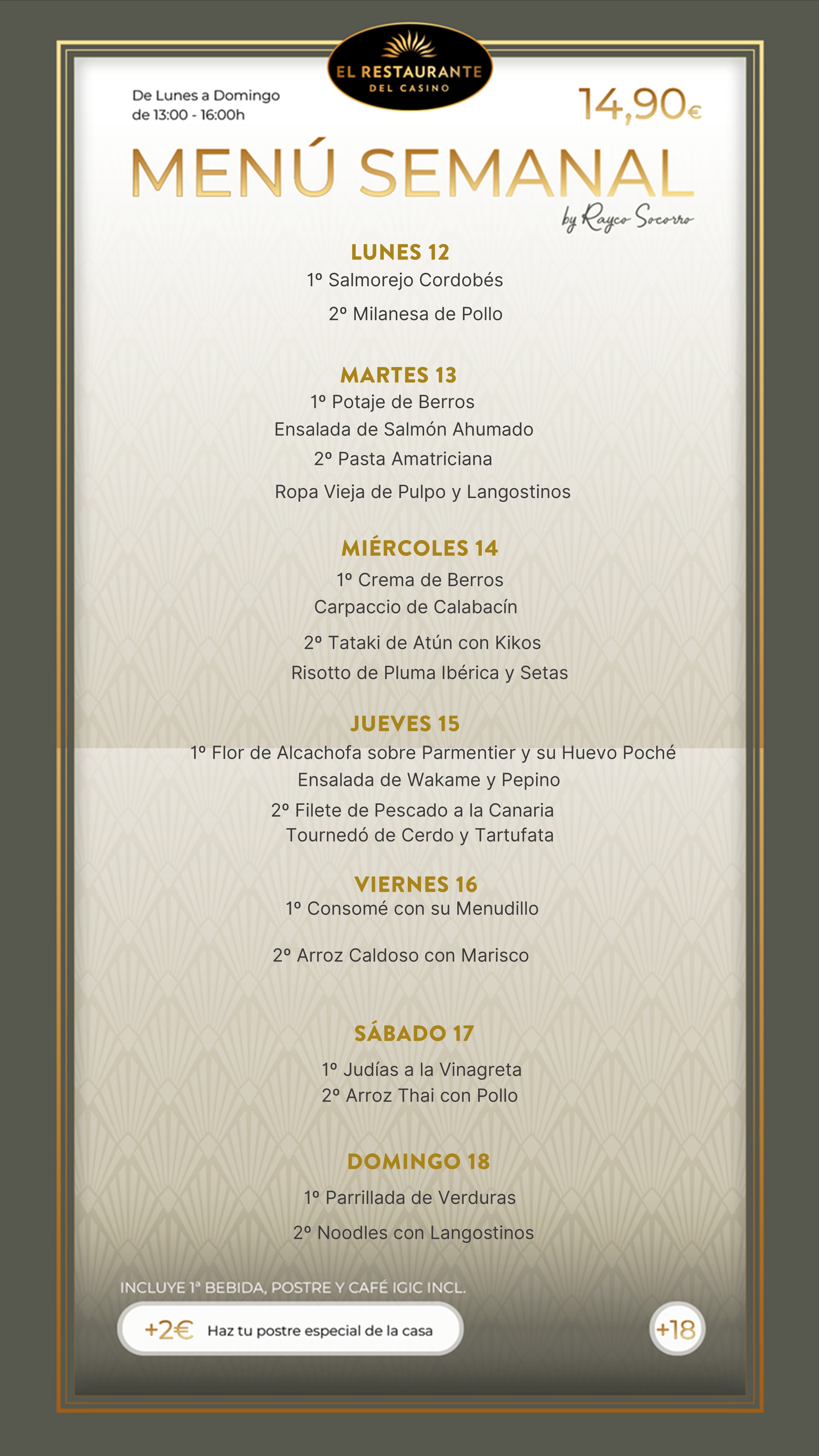 Menú semanal 12 octubre